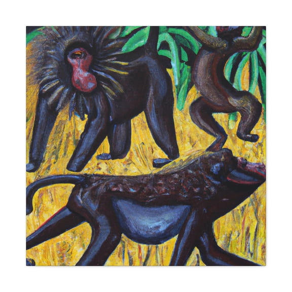 Baboon Folk Art Paint - Canvas
