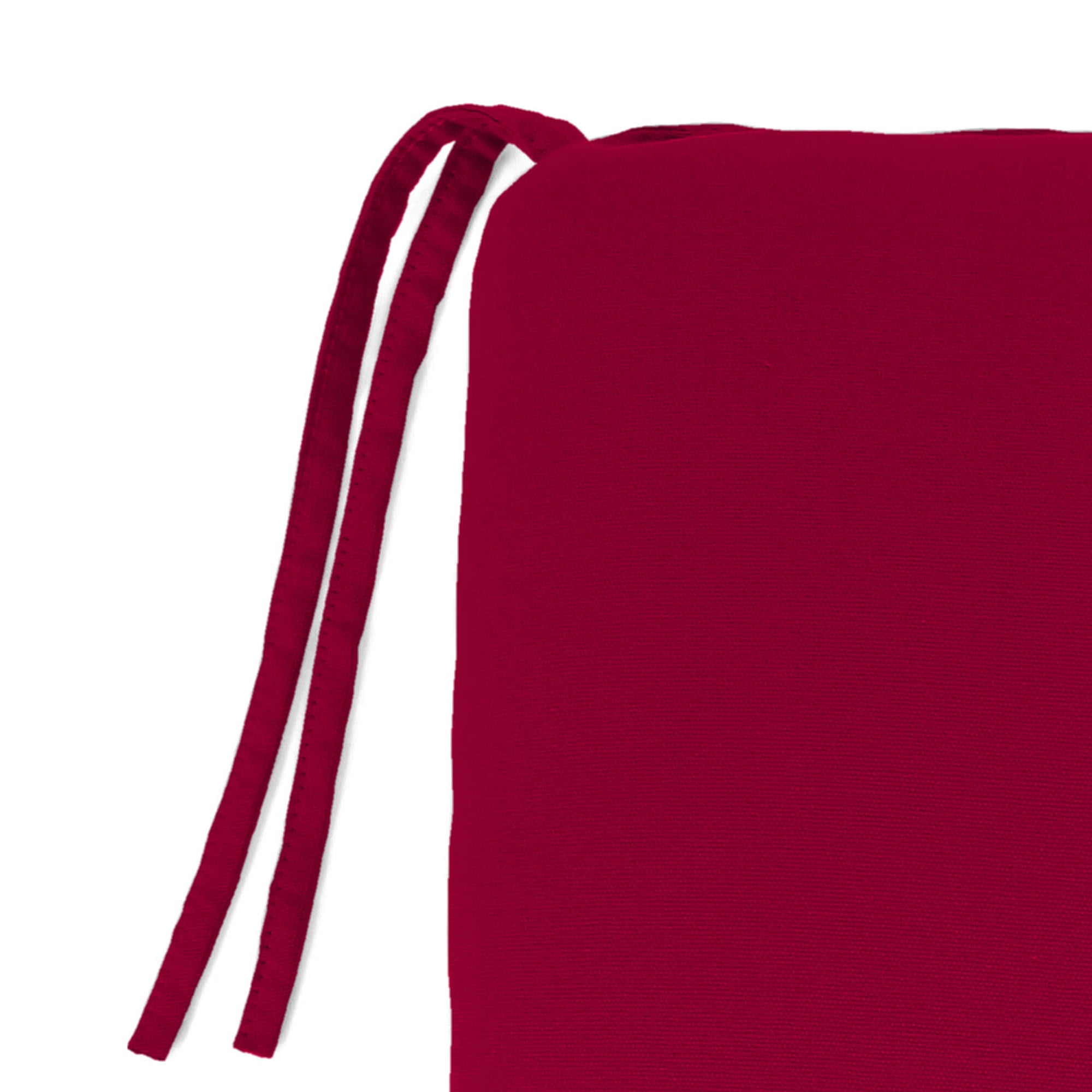 Jordan Manufacturing 16.5" x 18.5" Barn Red Solid Rectangular Outdoor Chair Pad Seat Cushion with Ties