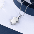 thumbnail image 4 of Saint Patrick's Day Four-Leaf Necklace Cremation Jewelry Memorial Urn Necklace for Ashes Lucky Four-Leaf Clover Design Stainless Steel Pendant Keepsake, 4 of 6