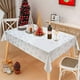 thumbnail image 4 of Mantel rectangular de Navidad, decoración de copo de nieve blanco, mantel impermeable, cubierta de mesa de vacaciones, decoración de fiesta y Cena, 4 of 5