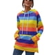 thumbnail image 2 of Sudaderas con capucha de moda para mujer, sudaderas largas con rayas de arcoíris para mujer, sudaderas con capucha a rayas para mujer, jersey de manga larga para mujer, calidad en la que puede confiar, 2 of 5