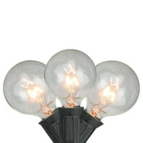 G50 Globe Patio Lights - Clear - 19' Black Wire - 20ct