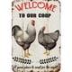 thumbnail image 1 of Placa Metal Vintage Pollos Pintura Hierro Rectangular Arte Pared Bar 30x40cm, 1 of 9