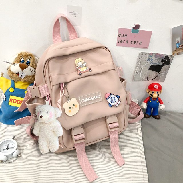 Mochila pequeña para mujer, Mochila escolar de nailon resistente al agua, bolso informal japonés para chica joven