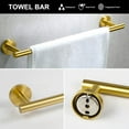 thumbnail image 2 of 5-Piece Brushed Gold Bathroom Hardware Accessories Set, Gold Towel Bar Holder Set Towel Rack Set Stainless Steel Wall Mounted, 23.6 Inch, 2 of 5
