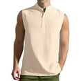 thumbnail image 1 of pstuiky Camisetas sin mangas, Camisa básica semiabierta sin mangas para hombre de verano, informal, de color sólido, sin mangas, con solapa y cuello de jardín Tops elegantes para mujer m, 1 of 8