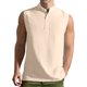 thumbnail image 1 of pstuiky Camisetas interiores de tirantes para hombre, Camisa básica semiabierta sin mangas para hombre de verano, informal, de color sólido, sin mangas, con solapa y cuello de jardín l, 1 of 8