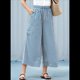 thumbnail image 5 of Pantalones Anchos de Verano para Mujer, Cómodos, Color Azul , Talla XL, 5 of 7