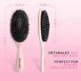 thumbnail image 2 of Boar Bristle Hair Brush for Women – Mixed Bristle Hair Brush for Women Detangling & Shine – Gentle Hair Extension Brush (Ball-Tip-Free Nylon)  for Smoothing Thick, Long & Straight, Wavy Hair (Pink), 2 of 6