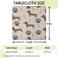 thumbnail image 2 of Dachshund and Paws Square Fitted Tablecloth with Elastic Edge,Square Table Cover,Washable Elastic Table Cover for Home Kitchen Party Decor 36"x36", 2 of 6