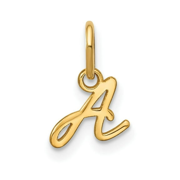 Diamond2Deal 10k Yellow Gold Upper case Letter A Initial Charm Pendant for Women
