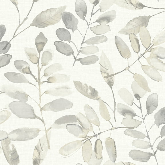 Chesapeake Pinnate Taupe Leaves Wallpaper
