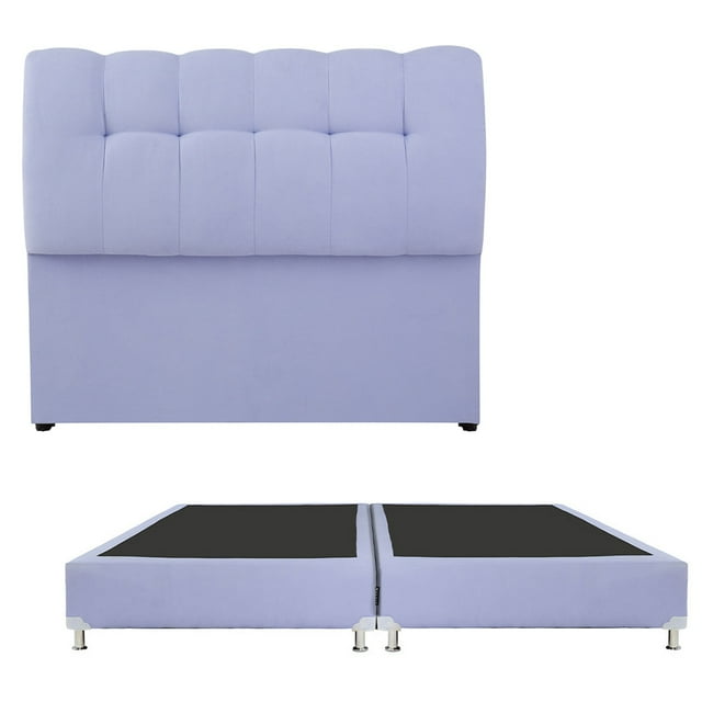Box Base Cama King Size + Cabecera Nube Lila Dicasa Lily