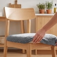 thumbnail image 5 of Velvet Stretch Dining Chair Seat Covers Thick Soft Elastic Chair Cushion Slipcover for Kitchen Dining Room Curved Seat Protector Washable, 5 of 6