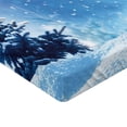 thumbnail image 2 of Ambesonne Winter Fitted Sheet, Frozen Pine Snowflakes, Twin XL Size, Blue White, 2 of 3