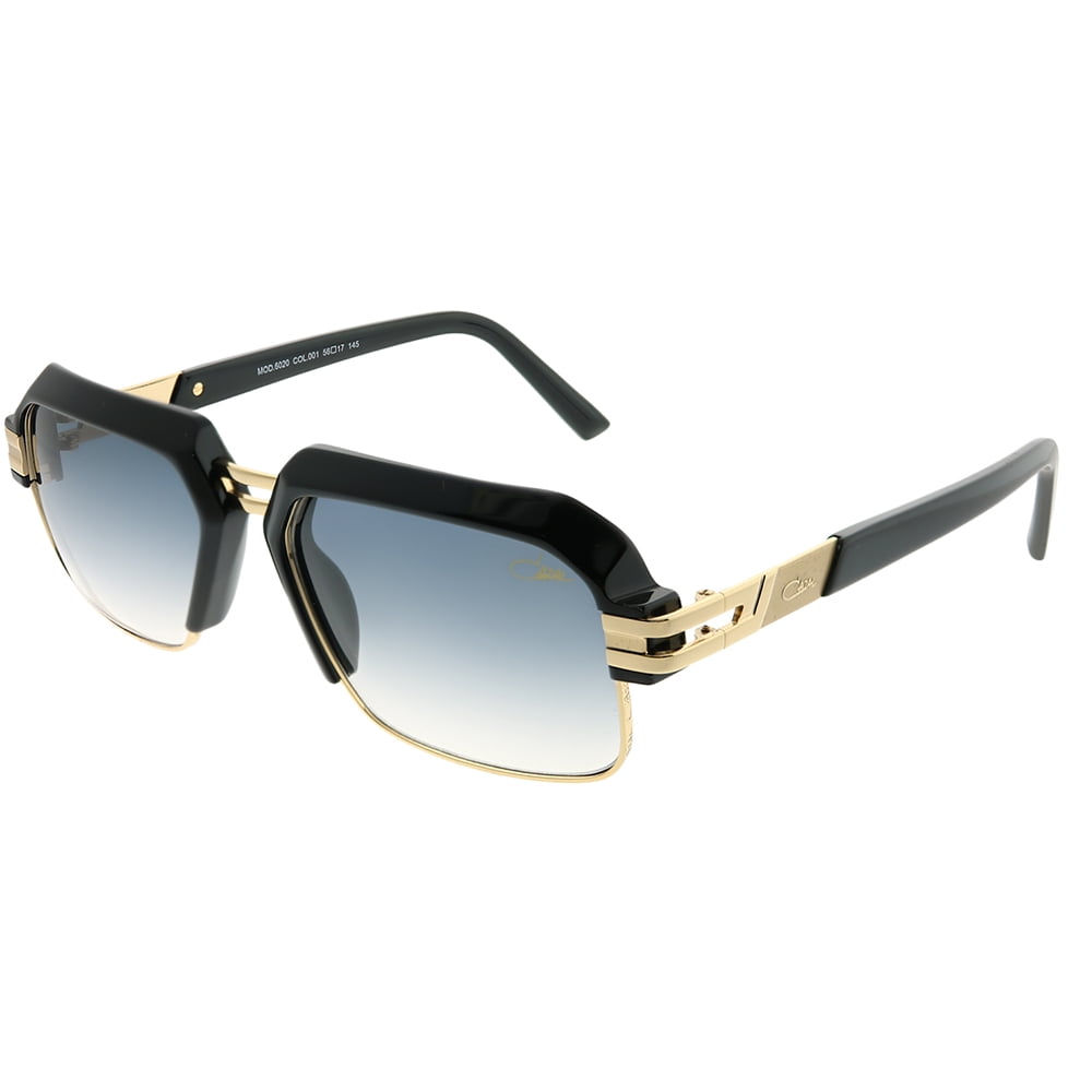 Cazal Unisex Black Gold Square Sunglasses 55mm