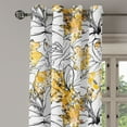 thumbnail image 3 of Ambesonne Botanical Grommet Curtain, Autumn Vibe Floral Art, 50"x60", Mustard White Black, 3 of 5