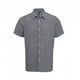 thumbnail image 1 of Premier - Camisa de manga corta de guinga para hombre (Blanco/Negro), 1 of 2