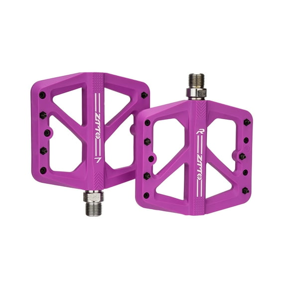 Ztto 1 par de nylon bicicleta pedal plano 24 picos cambiantes Color sólido Pedales de bicicleta Piezas de ciclo Accesorios de componentes Suministros Púrpura Methold OD002863-05B