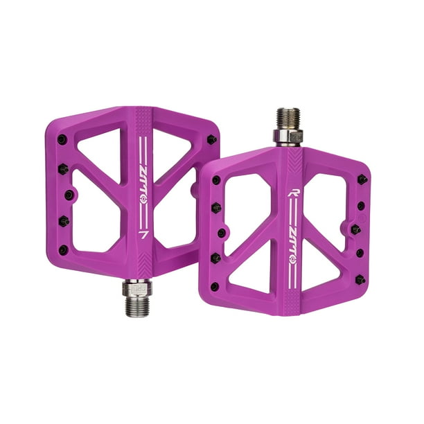 Ztto 1 par de nylon bicicleta pedal plano 24 picos cambiantes Color sólido Pedales de bicicleta Piezas de ciclo Accesorios de componentes Suministros Púrpura Advancent OD002863-05B