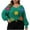 01 Green, variant on Weiqiqre Oversized Sweaters for Women Floral Sweater Long Sleeve V-Neck Casual Lounge Colorful Flower Knit Pullover Top