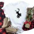 thumbnail image 1 of Gibobby Camisas de Navidad para mujer Camiseta de manga corta con cuello redondo y estampado de y de nieve para mujer(Blanco,CH), 1 of 4