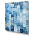 thumbnail image 2 of Designart "Scandinavian Tiles in White and Blue VII" Geometric Canvas Wall Art - Modern White Abstract Tile Living Room Canvas Art, 2 of 6