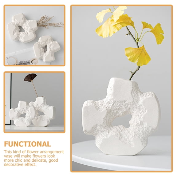 Aesthetic Irregular Simulated Stone Ceramic Vase Flower Arrangement Practical