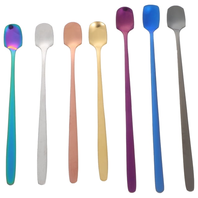 TABLETREANDS 7Ud Cucharas De Acero Inoxidable Para Café Y Té Con Mango Para Mezclar En Casa