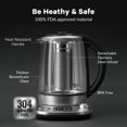 thumbnail image 3 of Mecity Electric Tea Kettle with Removable Infuser, 9 Preset Brewing Programs, Temperature Control, 2 Hours Keep Warm, Borosilicate Glass, 1.7 Liter,, 3 of 8