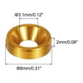 thumbnail image 2 of 60pcs M3 Counterbore Washers, 8mm/0.31inch Anodized Aluminum Alloy, Head Gaskets for Screw RC, Gold, 2 of 6