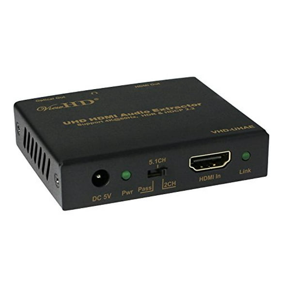 U9 ViewHD Newest Ultra HD 4K HDMI Audio Extractor 4K@60Hz, HDR, Dolby Vision | 3.5mm Headphone Stereo Output | Toslink Optical Audio DD+ Output | HDCP 2.2 | HDMI 2.0 | 18Gpbs | | M