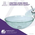 thumbnail image 4 of Paeva Series Deco-Glass Vessel Sink in Crystal Clear Chipasi with Matching Chrome Waterfall Faucet, 4 of 13