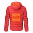 thumbnail image 3 of Babysbule Mens Winter Coats Clearance Winter Men's Smart USB Abdominal Back Electric Heating Warm Down Cotton Jacket, 3 of 8