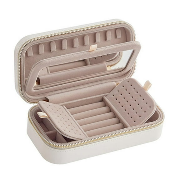 PU Jewelry Storage Case with Soft Lining Plush Lining Jewellery Organiser Accessory Organization Supplies