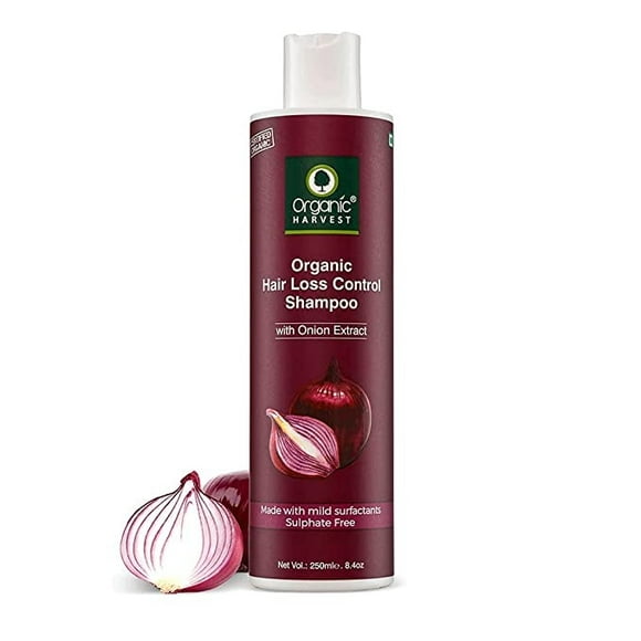 Organic Harvest Red Onion Shampoo For Hair Fall Control & Hair Growth | Suitable for All Type Hair | Sulphates & Parabens Free | Anti Hairfall Shampoo For Men & Women-250ml