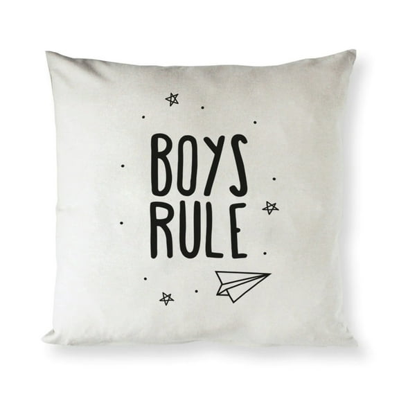 Boys Rule Cotton Canvas Pillow Cover