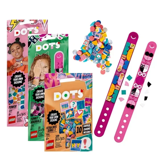 LEGO Dots Bundle-2 Bracelets & Extra Pack Funky Animals Power Extras Series 2