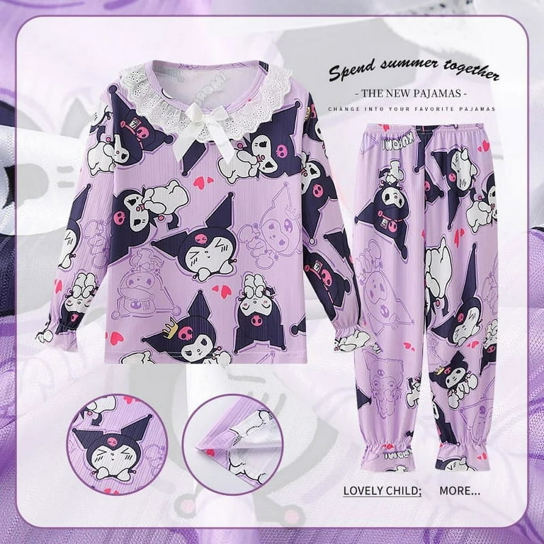 Sanrio Baby Hello Kitty Pajamas Set Cinnamoroll Girl Clothes Pants Tops  Children Sleepwear Home Bluey Loungewear Night Shirts 