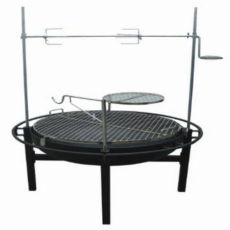 Rancher Fire Pit Charcoal Grill with Rotisserie, 31-Inch