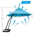 thumbnail image 3 of Costway Parasol Suspendu Déporté d'Extérieur 11 Pi avec Base à Roulettes Turquoise, 3 of 10