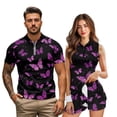 thumbnail image 2 of KUIFORTI Purple Butterfly His and Hers Golf Shirts Matching 4-Way Stretch Matching Couple Tennis Shirts Woman Golf Clothing Set Quick Dry Fashion Clothes Suitable for Outdoor Sports, 2 of 7