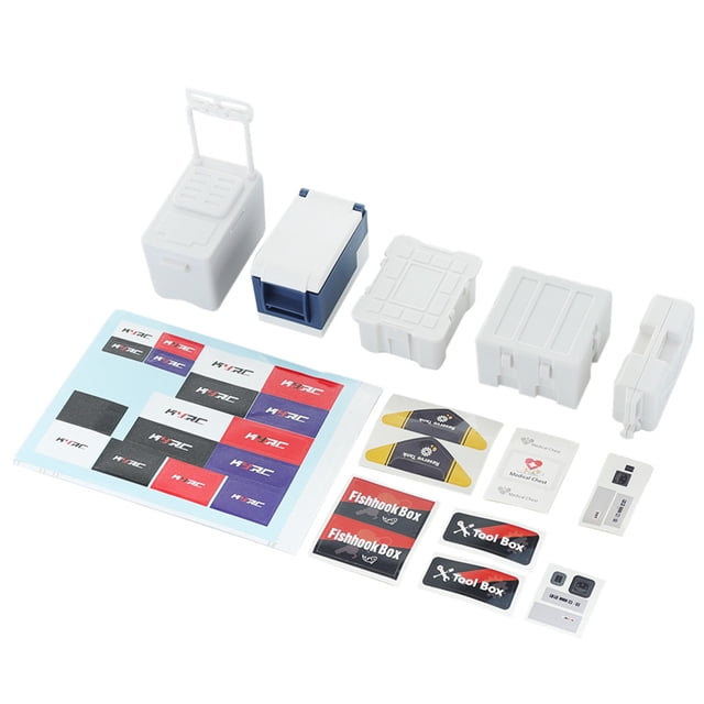 Mini Caja de Herramientas Vogacara para Coche Teledirigido Escala 1:10 Color Azul Rojo Blanco