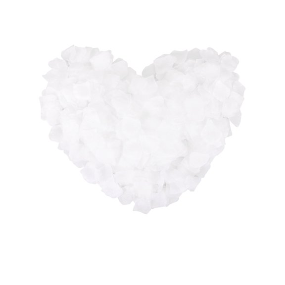 Pack of 1000 Pieces Artificial Silk Rose Petals for Wedding Decoration, White