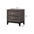 thumbnail image 7 of CoSoTower Contemporary 2-Drawer Nightstand End Table Gray Brown Finish Two Storage Drawers Metal Handles Bedroom Living Room Wooden Furniture, 7 of 7