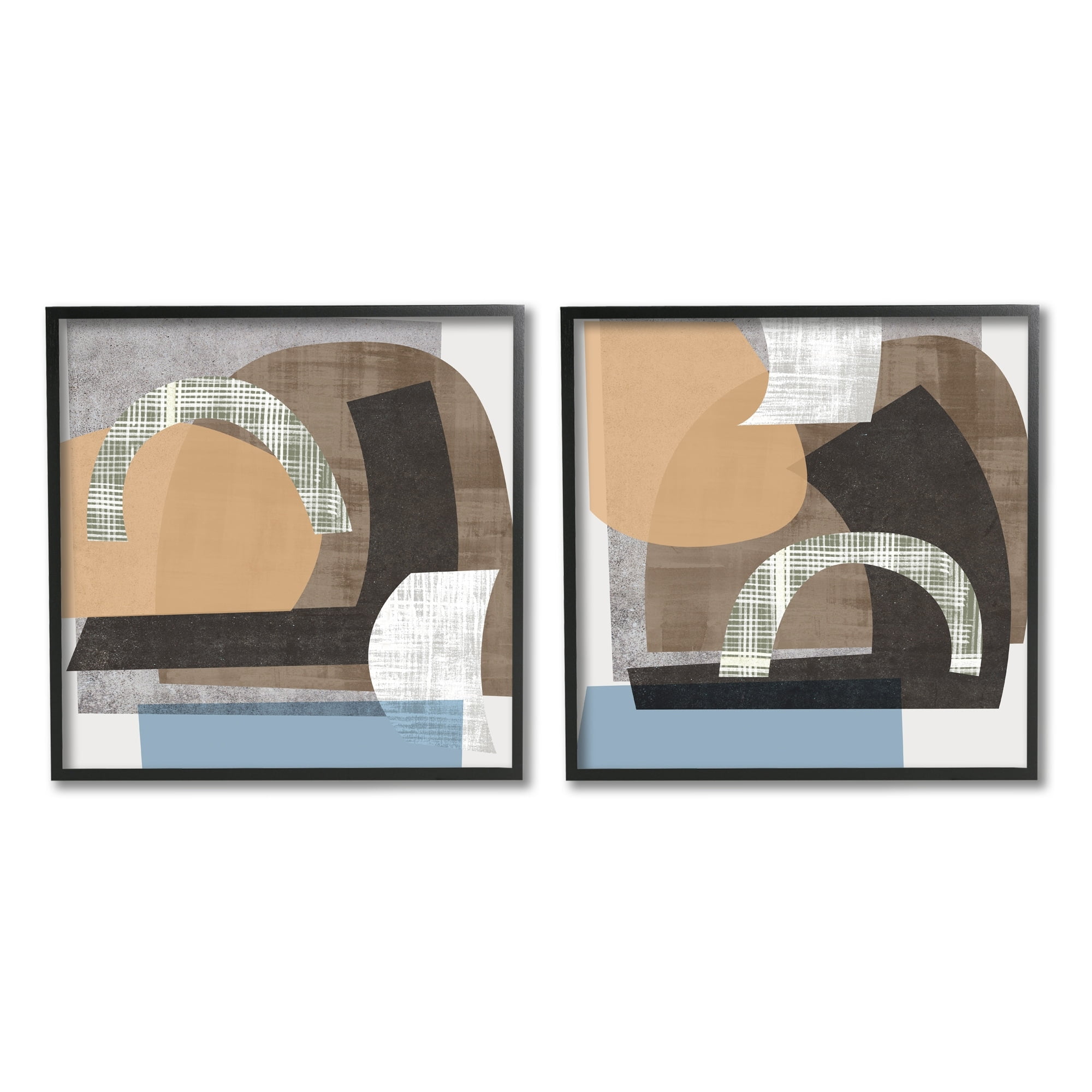 Stupell Industries Abstract Shape Collage Modern Brown Grey Blue, 24 x 24,Design by Melissa Wang