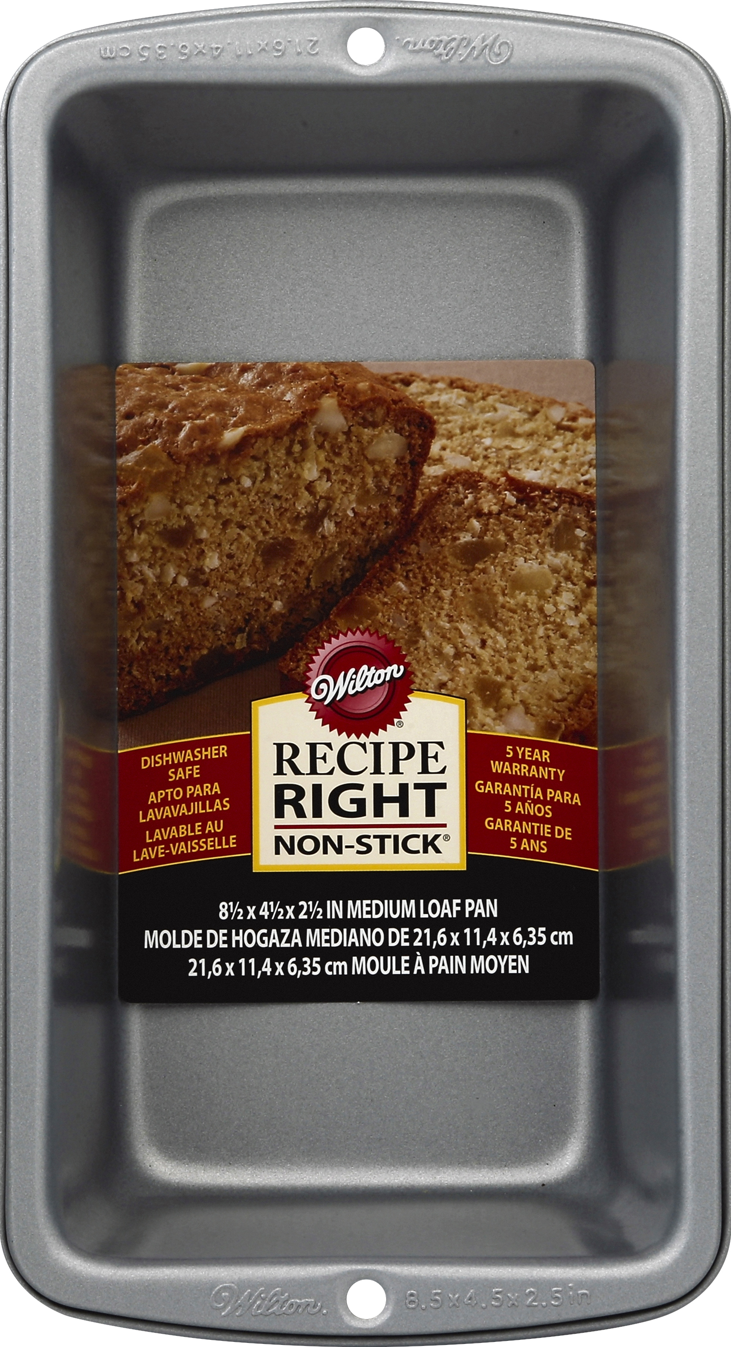 Wilton 191003159 Recipe Right Non-Stick Medium Loaf Pan, Silver - image 4 of 4