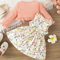 thumbnail image 4 of Girls Fall Outfits Cardigan And Dress Dinosaur Floral Print Sleeveless Tank Dress Long Sleeve 2Pcs Outfits Baby Girls' Clothing Beige 9 Months-12 Months, 4 of 4