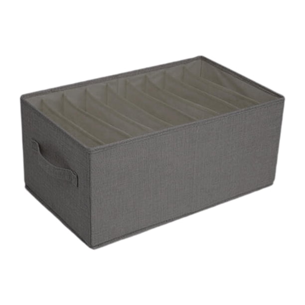 Cesto de ropa plegable, organizador de armario plegable para sábanas y libros. Gris 9 rejillas