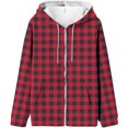 thumbnail image 4 of Baqcunre Womens Sweatshirt,Striped Gradient Plaid Printed Pocket Long Sleeve Jacket Zipper Hooded Sweatshirt,Womens Long Sleeve Tops Womens Hoodies,Zip Up Hoodie Women Red XS-6XL, 4 of 4
